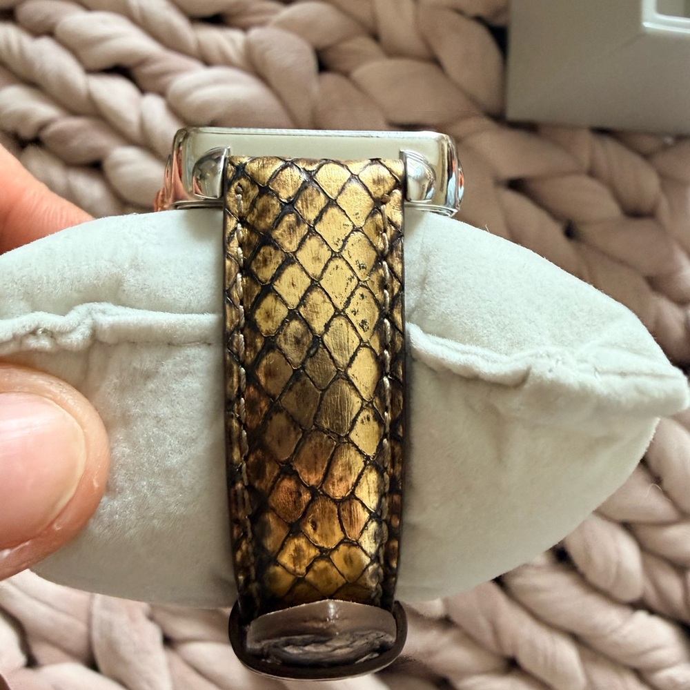 Michele Deco Sport Rose Gold Watch with Metallic Bronze Snakeskin Leather Strap - Picture 4 of 7